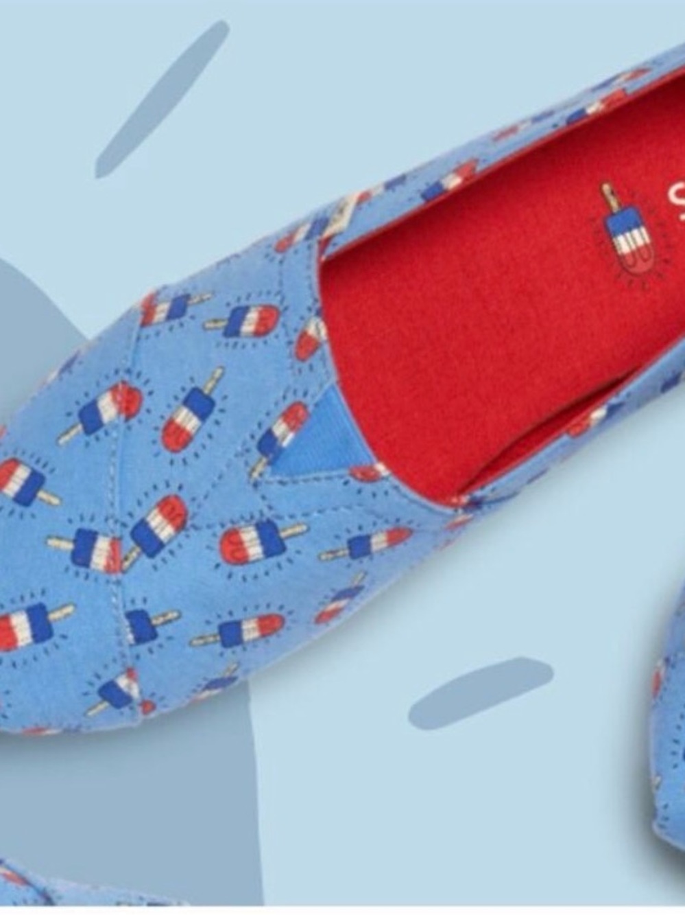 Toms Blue Espadrilles with Glow in the Dark Popsicle Print
